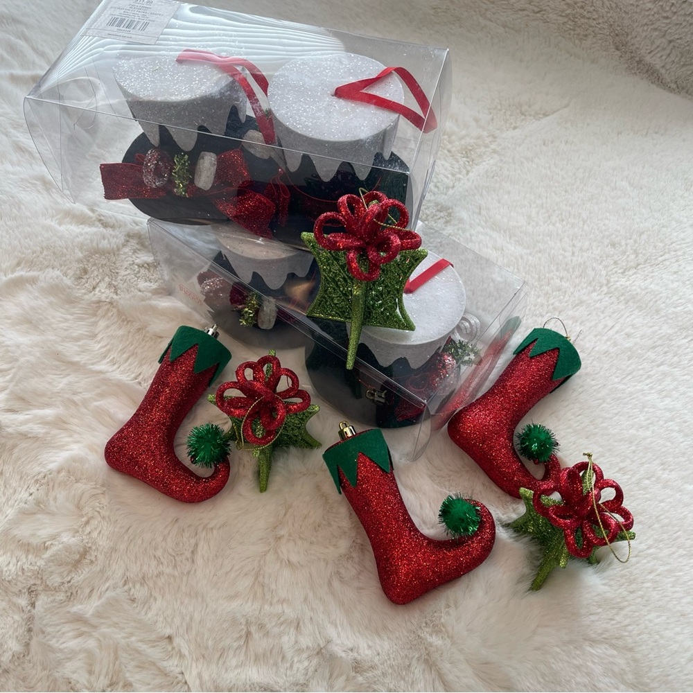 Festive Red and Green Christmas Ornaments